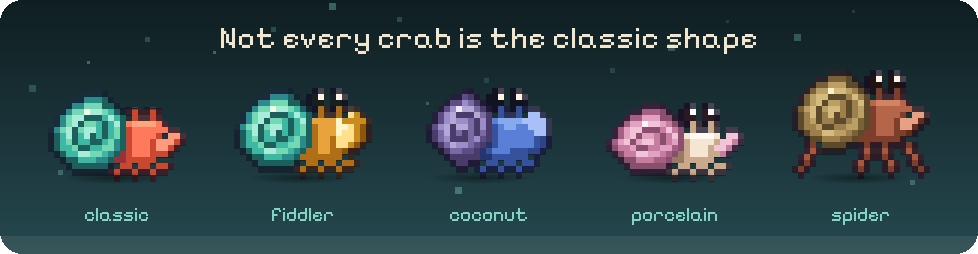 A lineup of Shellby crab skins