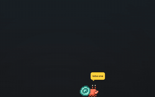 Shellby is thrown at the left edge of the screen, sticks to it and climbs up